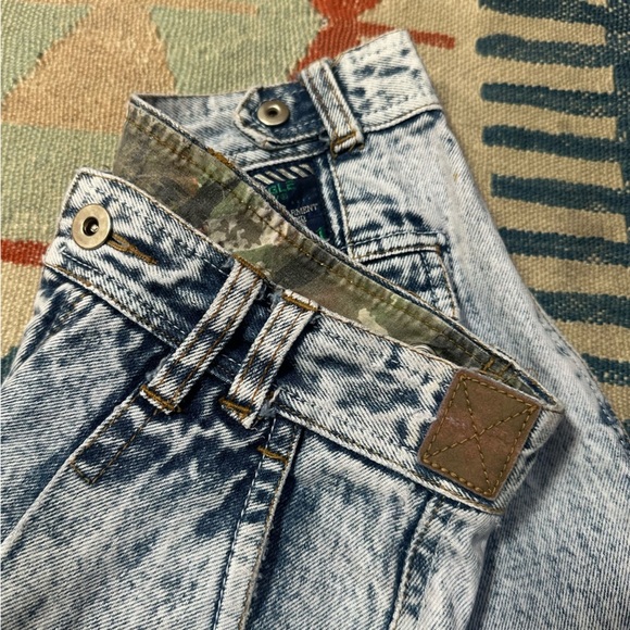 Vintage 80's Bugle Boy Cargo Jeans Denim Acid Stone Wash Jeans Size 30 - Picture 6 of 12